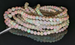 Ópalo Etíope Blanco Natural, Cuentas Redondas Lisas de 3.5-6mm, 16 Pulgadas, 35 Quilates, Orificio de 0.5mm, Hilos para Fabricación de Joyería - Product Image 3
