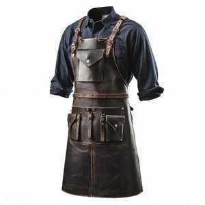 Handmade Leather <b>Apron</b> for Men Women <b>BBQ</b> Cooking Kitchen Workwear Custom Logo Factory Direct Wholesale Price LPN-0205 - Product Image 2