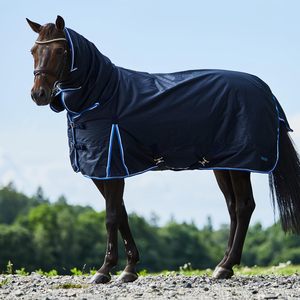 Couverture d'extérieur imperméable pour cheval Horze en tissu Oxford, col montant, rabat de queue moyen, 2 sangles de fixation, pour l'hiver et l'équitation - Product Image 4