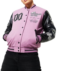 Veste de baseball sur mesure de haute qualité en gros, veste de baseball en laine d'hiver avec manches en cuir, veste de baseball universitaire pour hommes - Product Image 1