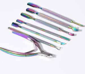 Professional Manicure Tools 2pcs Stainless Steel Curved Blades Finger Use Nail Cutter Cuticle Pusher Clipper Kit ANAAIF - Product Image 1