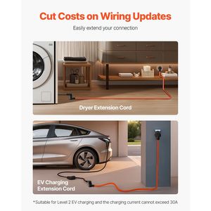 Cable de Extensión para Secadora de 10 pies, NEMA 10-30P 10-30R, 125V/250V STW, 10AWG/3C, 30A, Cable de Cobre Puro de 3 Puntas para Uso con Secadora - Product Image 4