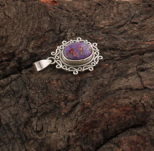 Pendentif en cuivre naturel vintage en gros, argent sterling 925 plaqué platine, charmes Mohave, collier unisexe, cadeau - Product Image 5