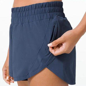 Shorts de yoga sans couture taille haute pour femmes, grande taille, personnalisés, avec compression et effet froncé, respirants, pour la course et le fitness - Product Image 4