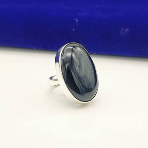 Handmade <b>925</b> <b>Silver</b> Boho Wedding <b>Ring</b> Natural Black Onyx Oval Cut Gemstone Bezel Setting Sunrise Jewellery Gift for - Product Image 3