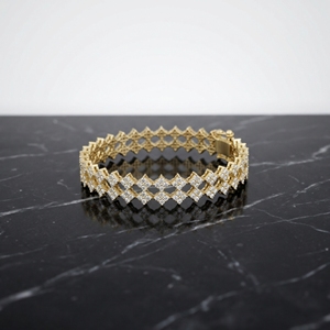 Bracelet à maillons en argent 925 classique pour femmes Zyorio Jewels, motif floral géométrique, design inspiré des fleurs contemporaines - Product Image 2