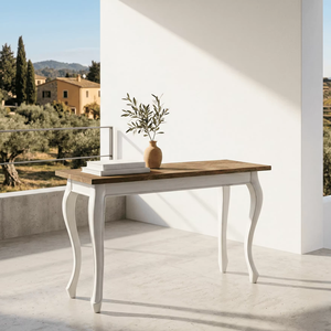 Mesa Auxiliar Delona de Madera Maciza Natural, Estilo Rústico Minimalista, Diseño Escandinavo para Sala de Estar, Mesita de Noche Ecológica y Portátil - Product Image 1