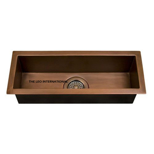 Hand-Hammered Antique Finish Kitchen Sink Copper Metal Handmade with Quartz <b>Round</b> Shape Wash <b>Basin</b> Household Supplies - Product Image 3