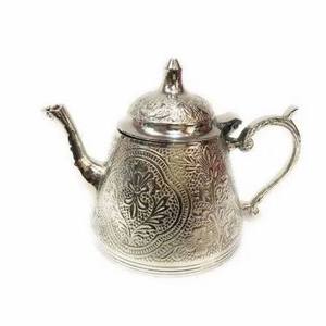 Vintage Metal Tea <b>Pot</b> With <b>Lid</b> And Handle Decorative Floral Design Water <b>Pots</b> Kettles - Product Image 1