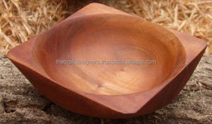 Bol de service en bois brun naturel Design fait à la main Portable décoration d'événement et accessoire de service de plat personnalisé de table - Product Image 5