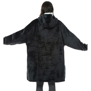 Sudadera con Capucha Extra Grande de Mezcla de Algodón Suave para Mujer, Color Sólido, Forro Polar, Manga Larga, Estilo Manta para Invierno - Product Image 3