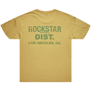 T-shirt jaune moutarde à manches courtes et col rond, coupe classique, en jersey de coton décontracté, avec motif imprimé et logo frontal - Product Image 2
