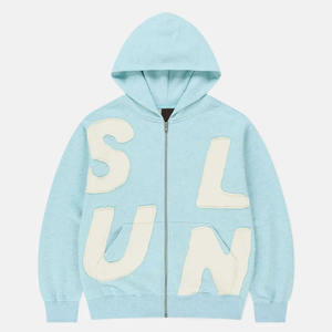 Sweats à capuche unisexes zippés de haute qualité, basiques en coton mélangé, avec impression en relief, style streetwear respirant pour hommes - Product Image 2