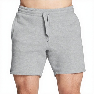 Shorts décontractés gris en coton uni pour hommes avec cordon de serrage, taille mi-haute et respirants - Product Image 1
