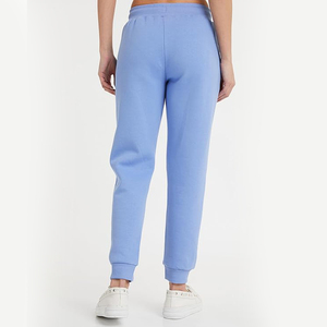 Light Sky <b>Blue</b> <b>Canvas</b> Women's Winter Jogger Pants 100% Cotton Elastic Drawstring Wholesale Europe Daily Wear - Product Image 2