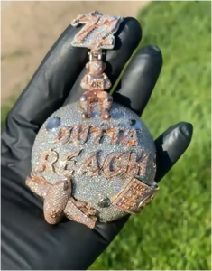 Colgantes de Moissanita Personalizados Divertidos con Diamantes y Cadenas para Hombre, Collar de Plata Esterlina 925 con Colgante de Logo Hip Hop - Product Image 1