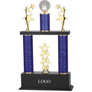high antique bronze <b>trophy</b> <b>base</b> custom round corporate logo appreciation award office - Product Image 1