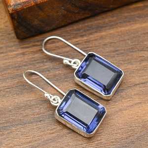 Pendientes únicos con piedras preciosas de iolita, plata de ley 925, hechos a mano, joyería espiritual atractiva, pendientes para mujer, regalo para el Día de Acción de Gracias - Product Image 3