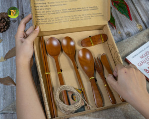 CraftRoot Eco Friendly <b>Wooden</b> <b>Spoon</b> <b>Set</b> Classic Handmade Long Handle Cooking Utensil Wholesale Tableware From Vietnam - Product Image 2