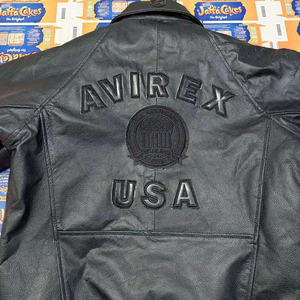 Veste universitaire à capuche Avirex enduite, coupe-vent et respirante, en cuir véritable de haute qualité, col montant brodé – Meilleure vente - Product Image 4