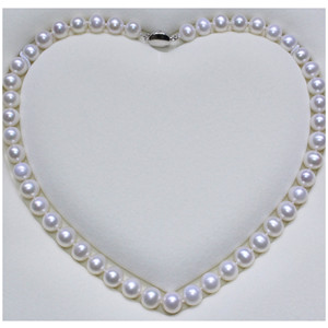 8-9mm Zhuji Freshwater Pearl Necklace Mother Chain with Round Cold White <b>Light</b> Extremely Flawless Gilder Four and a Half <b>Star</b> - Product Image 5