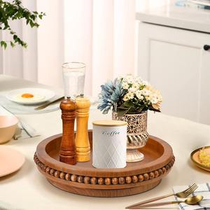 ถาดไม้มะม่วงดีไซน์หรูหรา ถาดหมุนแบบ Lazy Susan ผิวเรียบเนียน ทำด้วยมือ 100% อเนกประสงค์สำหรับโต๊ะครัว ตู้เก็บของ - Product Image 5