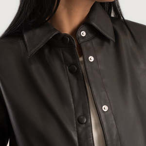 Brown Sheep Leather Eco-Friendly Quilted Breathable Winter Women's <b>Biker</b> <b>Jacket</b> with Stand & Detachable Collar - Product Image 3