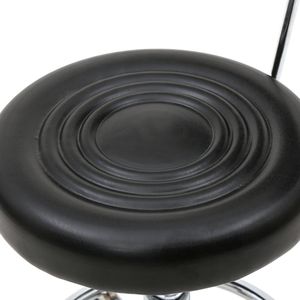 Sgabello Regolabile con Schienale dal Design Lineare Nero, Comodo per Arredamento Salone - Product Image 6