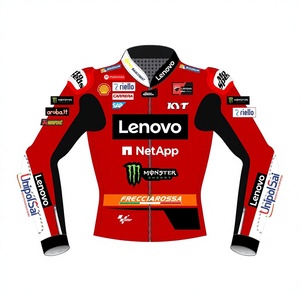 เสื้อแจ็คเก็ตหนังแท้สำหรับขี่มอเตอร์ไซค์ Enea Bastianini MotoCP Rucati ทำจากหนังวัว/หนังจิงโจ้ ตัดเย็บตามขนาด พร้อมรูระบายอากาศ สำหรับขี่รถแข่ง/เสื้อแจ็คเก็ตป้องกัน CE - Product Image 1