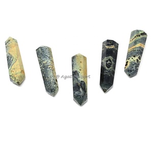Colgante de piedra de jaspe Kambaba de doble terminación exclusivo, cristal Natural chapado, piedra preciosa curativa, tipo ágata - Product Image 1