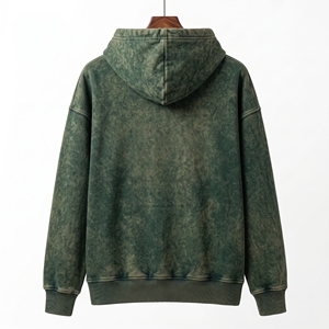 Sudadera con Capucha para Hombre Dumela, Corte Holgado, Color Verde Claro Lavado, Felpa Francesa de Algodón, Estilo Casual para Otoño, Diseño con Logotipo Frontal y Bolsillo - Product Image 2