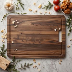 Tabla de Cortar de Madera de Teca Ecológica y Duradera con Ranura para Jugo, Apta para Lavavajillas, 1.5 cm de Grosor, Forma Rectangular - Product Image 3