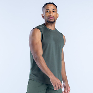 เสื้อยืดออกกำลังกายแขนกุดผู้ชาย เสื้อยืดวิ่งตาข่ายระบายอากาศ เสื้อกีฬาแห้งเร็ว ขายส่งชุดกีฬาผู้ชาย รับสกรีนโลโก้ - Product Image 6