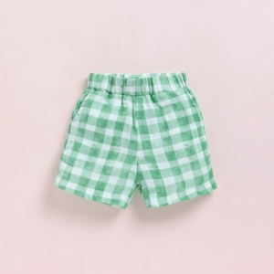 Organic Muslin Jabla <b>Set</b> Premium Quality Baby Clothing in Sage Checks Print Premium Baby Clothing - Product Image 5