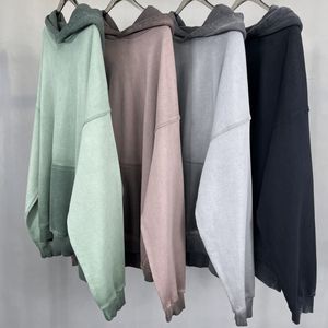 Sweat à capuche oversize en coton de haute qualité, molleton épais, épaules tombantes, uni, personnalisable, en French Terry pour hommes - Product Image 4