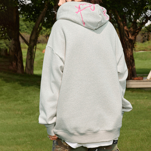 Sweat à capuche oversize pour femme, 100% coton lourd, écologique, personnalisable avec broderie appliquée 3D en tissu éponge, MOQ 1 pièce en gros - Product Image 2