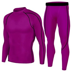<b>Men's</b> Plus Size Compression Long Sleeve <b>Base</b> <b>Layer</b> Legging Suits Gym Workout Training Compression Athletic Set - Product Image 3