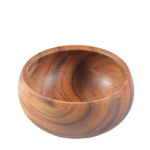 Elegante Tazón de Madera Pulida Hecho a Mano y Ecológico para Comida, Ensalada y Sopa con Diseño Tradicional para Uso en el Hogar y Hoteles - Product Image 1
