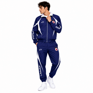 Ensemble tendance coupe-vent et jogging en nylon japonais personnalisé, fournisseur OEM de vestes de sport et de survêtements à capuche sous marque privée - Product Image 2