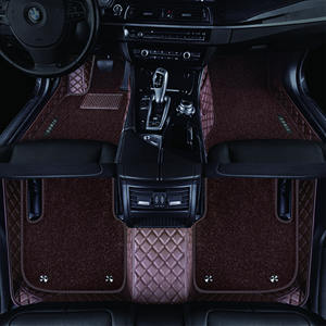 Tapis de sol de voiture de luxe en cuir PU et velours, sur mesure, entièrement couvrants, matelassés losanges, antidérapants, imperméables, OEM ODM - Product Image 6