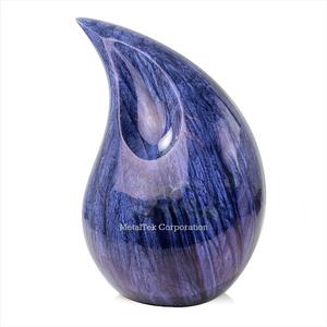 Teardrop Cremation Urn Blue Shaded Funeral Urns for Human <b>Ashes</b> Adult Large Memorial Decorative Burial Urns Metal <b>Keepsake</b> Urns - Product Image 3