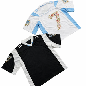 Maillot de sport personnalisé en jersey respirant et écologique avec broderie 3D solide pour hommes et femmes, coupe classique, style streetwear vintage, 220 grammes - Product Image 1