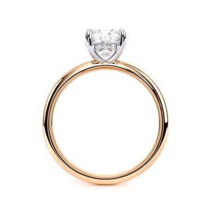 14K Solid Gold <b>Cushion</b> Cut Lab Grown Diamond Solitaire Engagement Ring IGI Certified Rhodium Plated Classic Minimal Elegant - Product Image 4