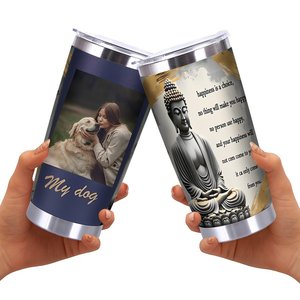 Double Wall Stainless Steel Tumbler 20oz Vacuum <b>Insulated</b> Custom Buddha Design Travel <b>Mug</b> - Product Image 1