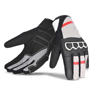 Gants de moto en cuir véritable avec rembourrage renforcé, compatibles avec les écrans tactiles, imperméables, pour sports de plein air, Alpha Racing, nouvelle tendance - Product Image 4