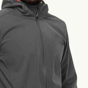 Chaqueta de Forro Polar Gris para Hombre, Cuello Alto, Cierre de Cremallera, Color Sólido Informal, Prenda Exterior con Capucha de Poliéster, Corte Regular - Product Image 2