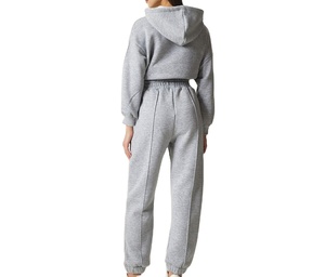 Conjunto Deportivo de Dos Piezas de Forro Polar con Logotipo Personalizado para Otoño e Invierno, Chándal para Mujer, Ropa Deportiva, Conjunto de Sudadera, Ropa de Entrenamiento Estampada - Product Image 3