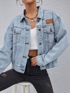 High Quality Women Denim Jacket Casual Fashion Cotton Denim Jacket Ladies <b>Coat</b> <b>Top</b> Trending Product OEM Supplier - Product Image 3