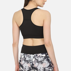 เสื้อชั้นในกีฬาลายพรางสำหรับผู้หญิง แบบ Racerback รองรับปานกลาง ระบายอากาศได้ดี คอกลม ดีไซน์ตะเข็บตัดกัน - Product Image 2
