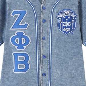 Camisa de Béisbol de Mezclilla Zeta Phi Beta, Azul, con Letras Griegas, para Mujer, con Botones, Estilo Casual, Ajuste Elegante, Calidad Premium - Product Image 6